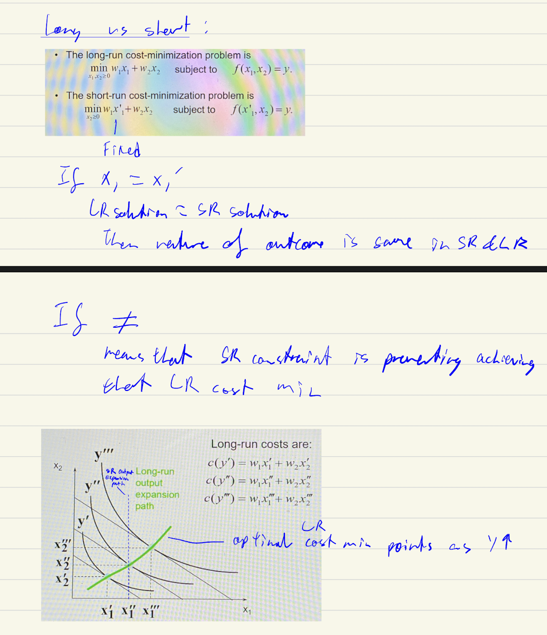 <p>SR: when input is fixed, then constrained by that input </p>