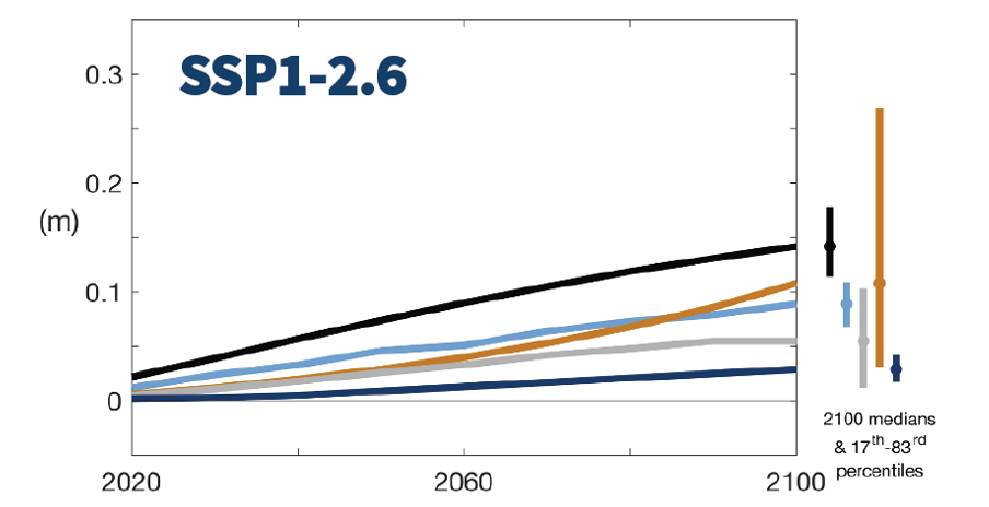 <p>Contributions to projected sea level rise:</p>