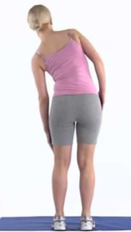 <p>Which way is this person's back leaning?</p>