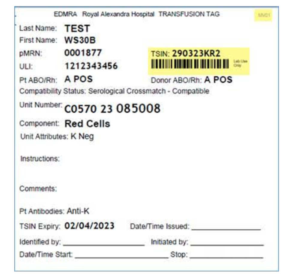 <p><span>Transfusion Tag RBCs</span></p>
