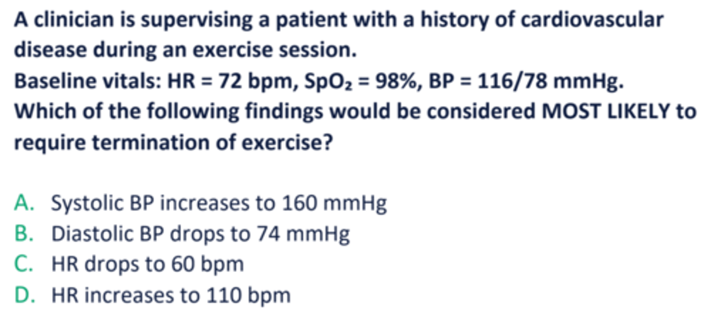 <p>HR drops to 60 bpm</p>