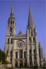 <p>- gothic style</p><p>- reaches much higher than Romanesque buildings</p>