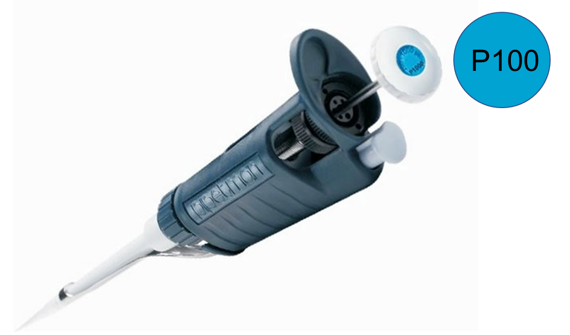 <p>The label at the top of the push button of a micropipette is shown below. What does this value indicate?</p>