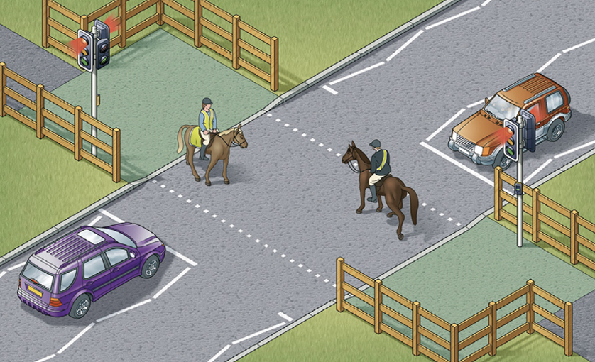 <p><span>What features help identify equestrian crossings?</span></p>