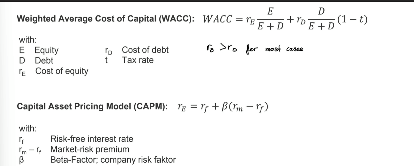 <p>capital required for operations ∙ interest rate</p><ol><li><p>Determine the assets necessary for operations</p></li></ol><ul><li><p>check the operational necessity for each position on the active side</p></li><li><p>important: machinery, inventory, cash & cash equivalents</p></li></ul><ol start="2"><li><p>Value the assets necessary for operations</p></li></ol><ul><li><p>decision: valuation based on replacement cost/acquisition & production cost</p></li><li><p>estimate average values of assets over the accounting year (previous & current year’s balance sheets)</p></li></ul><ol start="3"><li><p>Determine the capital required for operations</p></li></ol><ul><li><p>deduct non-interest-bearing-liabilities from the operating assets</p></li><li><p>valuation based on average values</p></li><li><p>e.x. provisions, accounts payable, revenues received in advance</p></li></ul><ol start="4"><li><p>Determine the interest rate</p></li></ol><ul><li><p>WACC or CAPM model</p></li></ul><p></p>