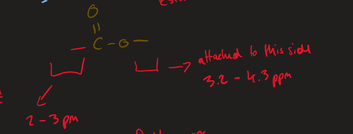 <p>more then 3ppm → attached to O</p><p></p>