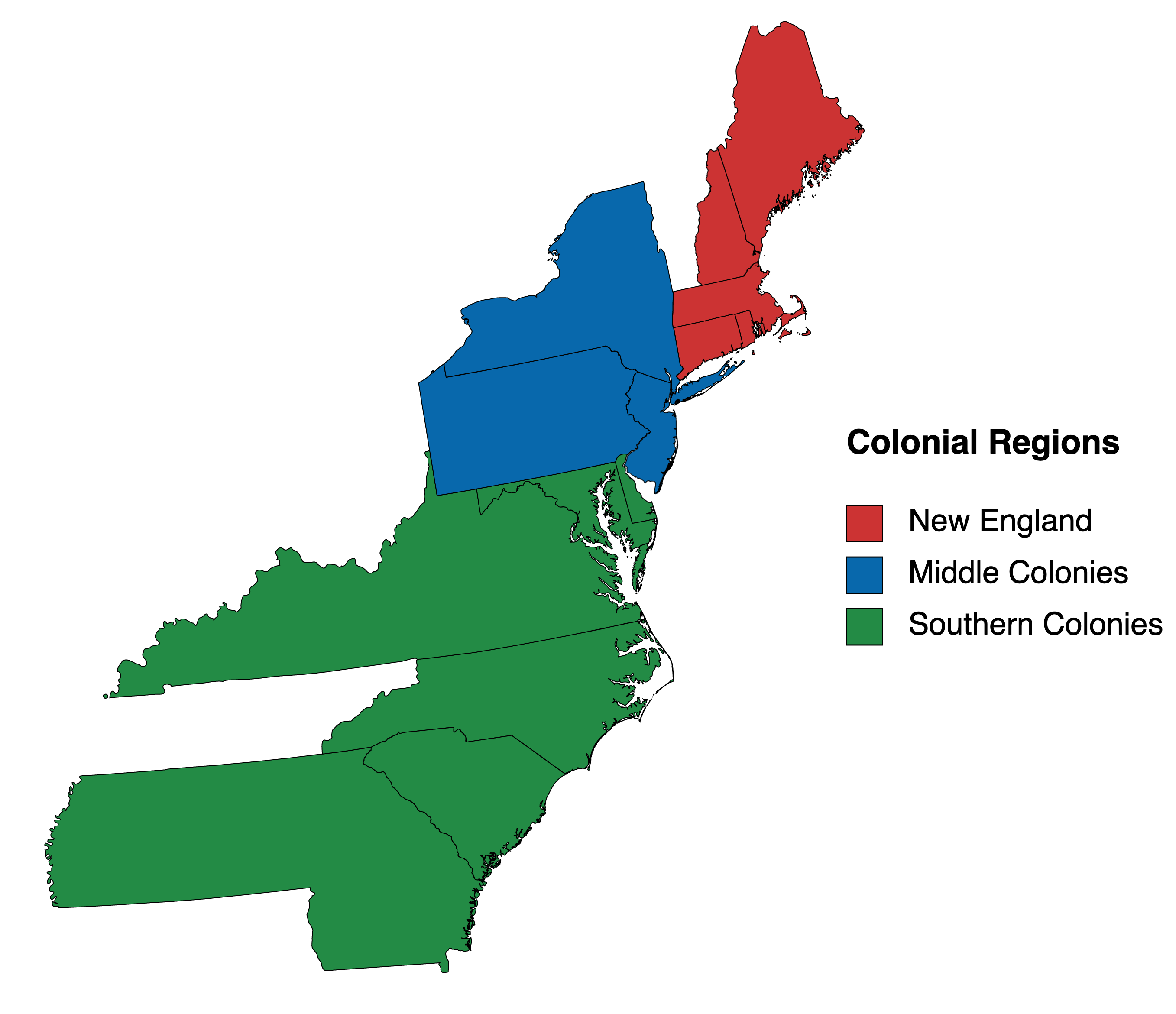 <p>How many New England Colonies were there and what were they?</p>