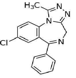 <p>benzodiazepine, for anti-anxiety and panic disorders</p>