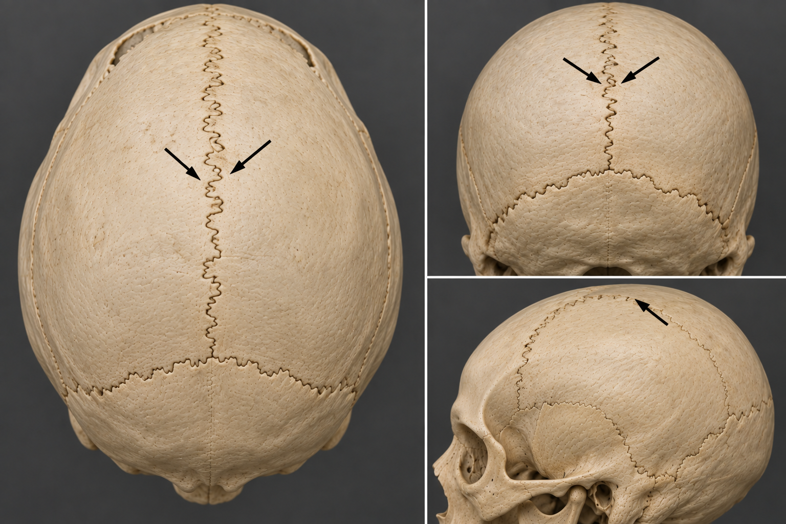 <p>Sagittal suture </p>