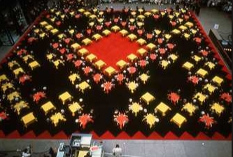<p>• Suzanne Lacy, The Crystal Quilt, 1985-87</p>