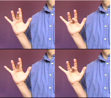 <p>Just your middle finger moves</p>