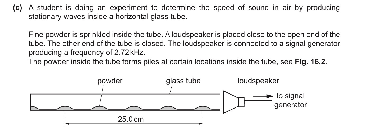 <p><span><span>Determine the fundamental (minimum) frequency </span><em><span>f</span></em><span>0 of the stationary wave that can be formed within this tube.</span></span></p>