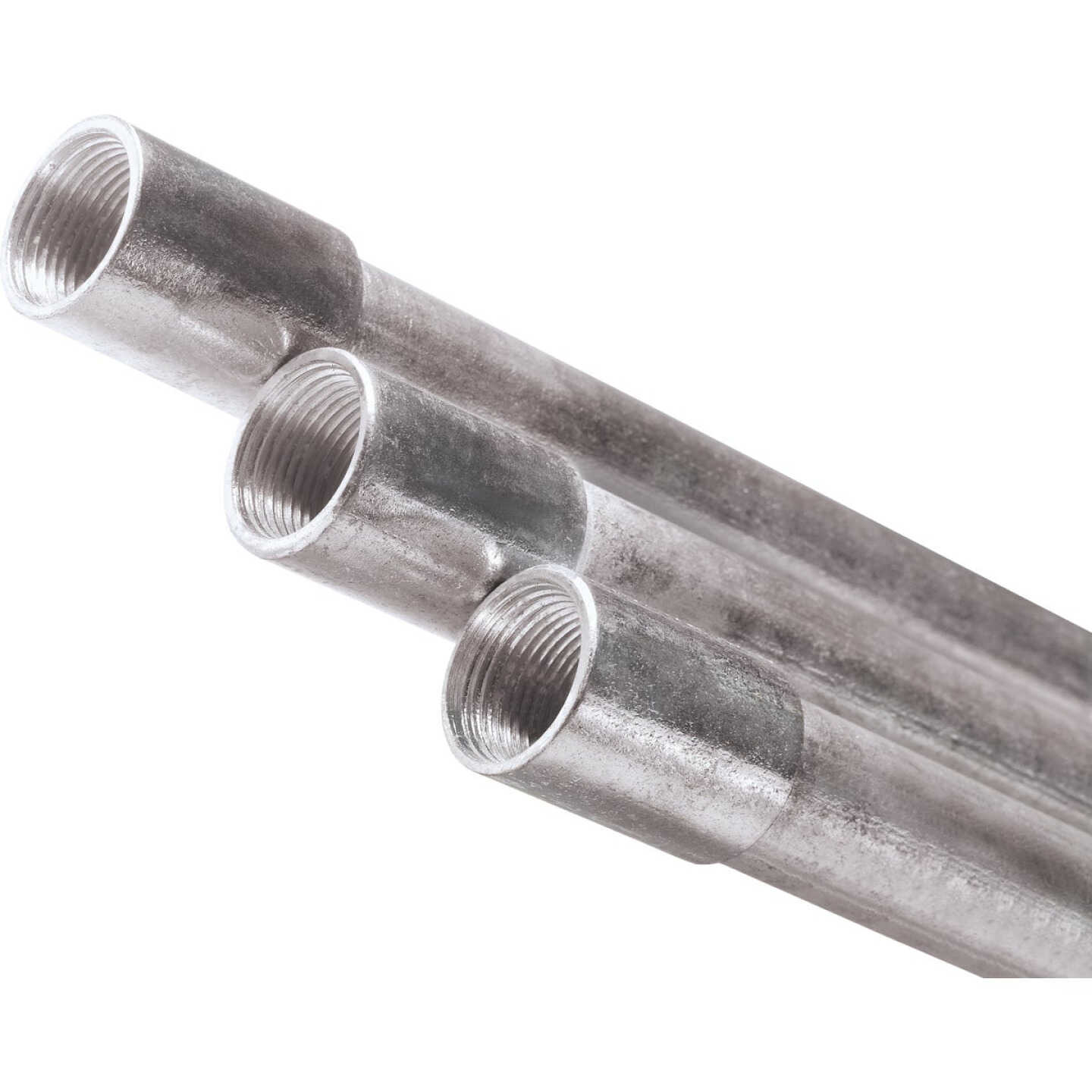 <p>Heavy-duty steel electrical conduit with threaded female ends, available in galvanized or enamel finishes, used to protect wiring in exposed or harsh environments.</p>