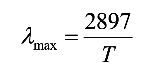 <ul><li><p>calculates the wavelength at which maximum energy radiation occurs, given a specific surface temperature.</p></li><li><p><span style="background-color: inherit; line-height: 19.55px; color: windowtext;">Calculate at what wavelength the object has a max radiation emission</span><span style="line-height: 19.55px; color: windowtext;"> </span></p></li><li><p></p><img src="https://assets.knowt.com/user-attachments/7ce6d8f1-199f-4c45-b963-8678192f279e.png" data-width="50%" data-align="center" style="display: block; width: 50%; margin-left: auto; margin-right: auto;"></li></ul><p></p>