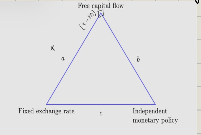 <p>A theory that explains that you can only choose to pursue 2/3 of a listed monetary policy and exchange rate goals simultaneously</p>