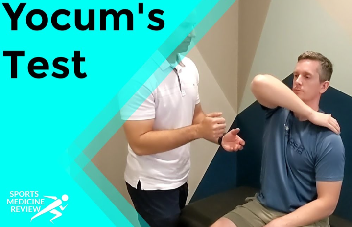 <p><strong>impingement syndrome</strong></p><p>have patient seated</p><p>have them place their hand onto opposite shoulder</p><p>then have them bring their bring the elbow to nose</p><p>positive if: pain in subaromial arch</p>