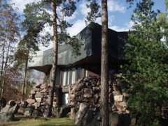 <p>couple of architects built a building that looks like a couple of rocks named after a couple of opposite magnetic charges</p>