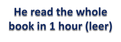 <p>HE/SHE READ (specified time frame)</p>