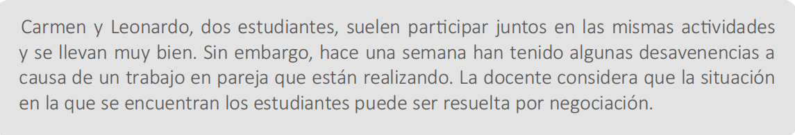 <p>41) <span style="font-family: Calibri;"><strong>¿Cuál de las siguientes alternativas <u>expresa</u> una secuencia de pasos que promueve la negociación?</strong></span></p>