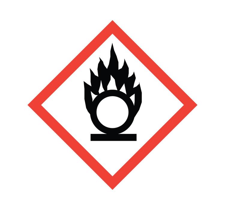 <p>Identify this hazard label</p><p></p><p>A. Flammable</p><p>B. Oxidiser</p><p>C. Corrosive</p><p>D. Carcinogen</p>