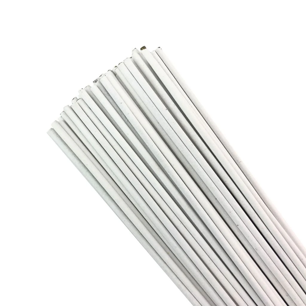 <p>Brazing rod, typically 1/8 inch diameter, used to join metals by brazing while the flux coating cleans and protects the joint during heating.</p>
