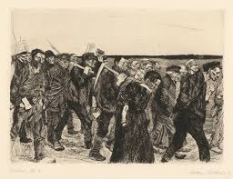 <p><strong>Käthe Kollwitz</strong></p><p><span style="font-family: Aptos, sans-serif; line-height: 115%;">Weberzug (1893-1897)</span></p>