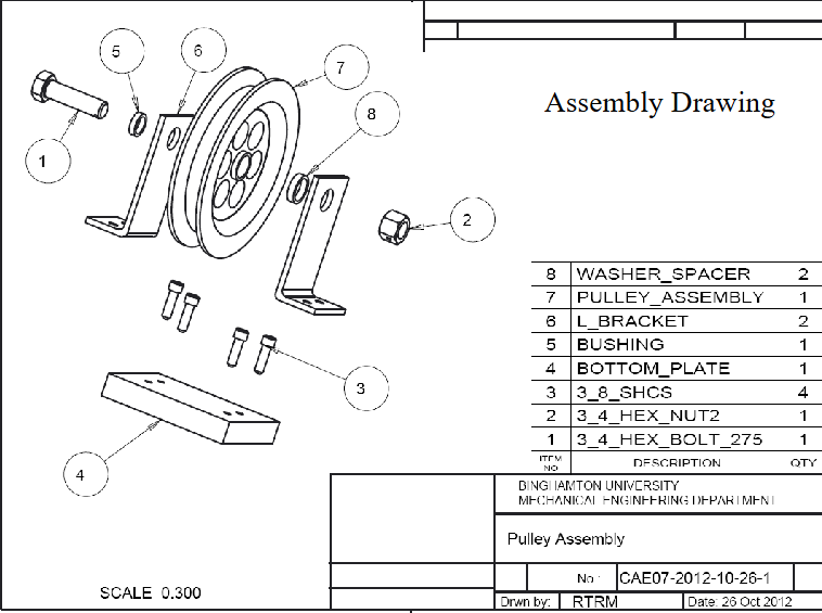 <p>technical illustration that shows how multiple individual parts fit and dunction together to form a complete product or subassembly</p>