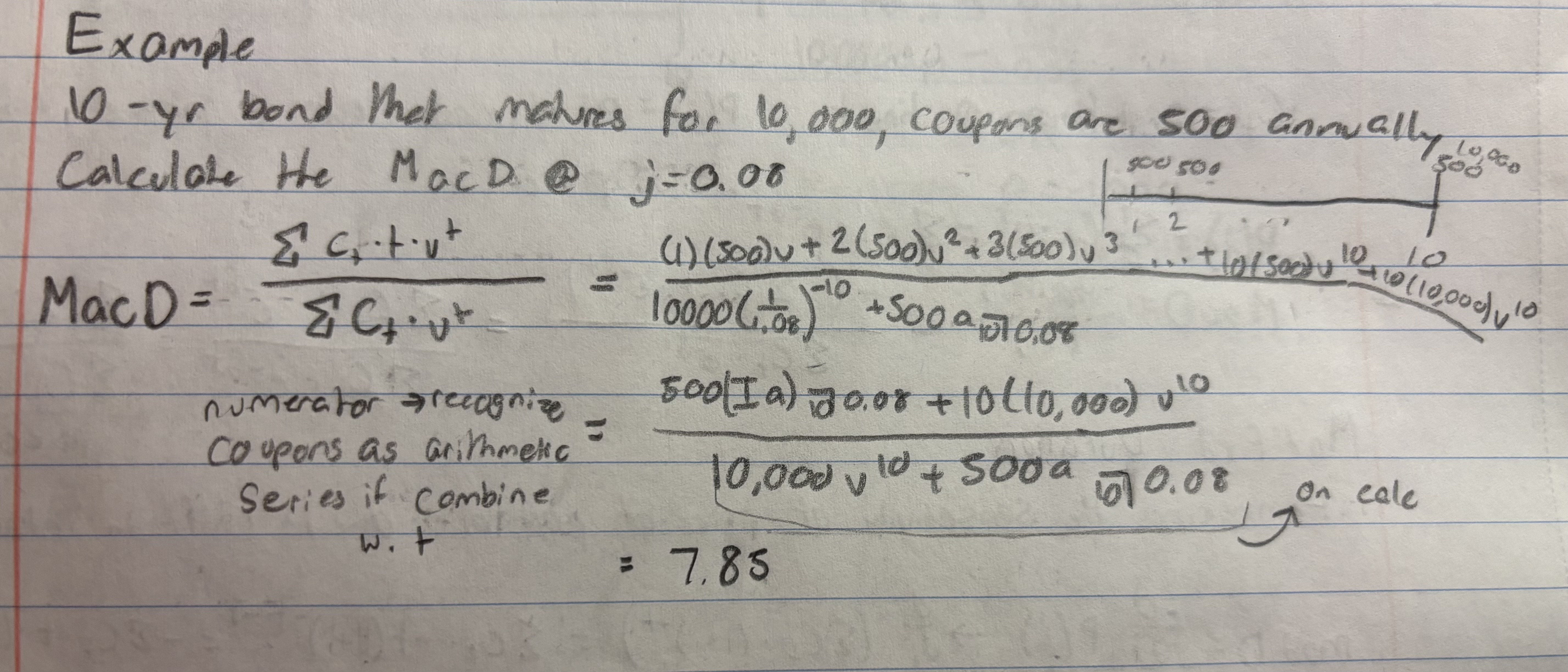 <p>ADD PV OF MATURITY</p><p>If not annual- change n and interest rate according to the period </p><p>If annuity due → arithmetic series is n-1 periods and use annuity due for bottom </p>