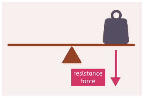 <p>A force that acts against an effort force in a lever, such as gravity acting on a mass being lifted.</p>