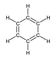 <p>six carbons in a ring with alternating double bonds</p><p></p>