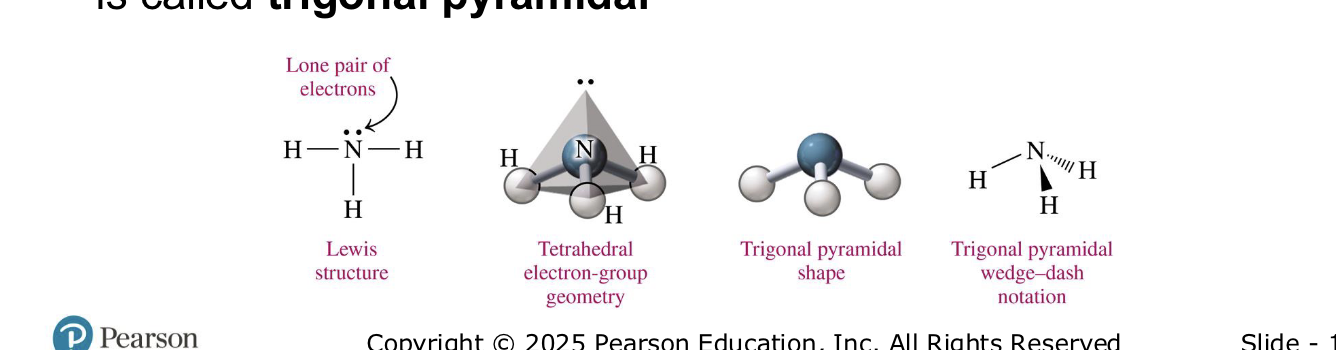 <p>trigonal pyramidal 109</p><p>NH3</p>