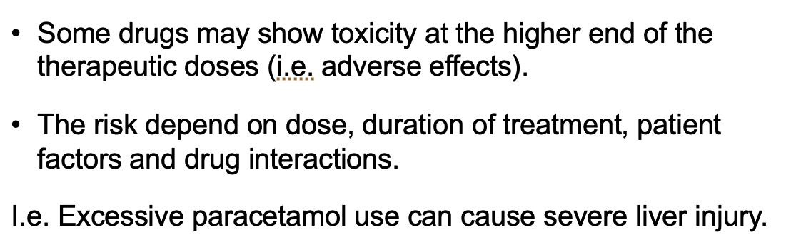 <p>normally at concentrations beyond the therapeutic window </p>