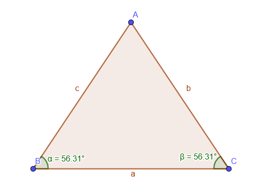 <p>[TRIANGLES] The sides opposite the equal angles in an isosceles triangle are equal. (i.e. Given image - prove c and b equal)</p>