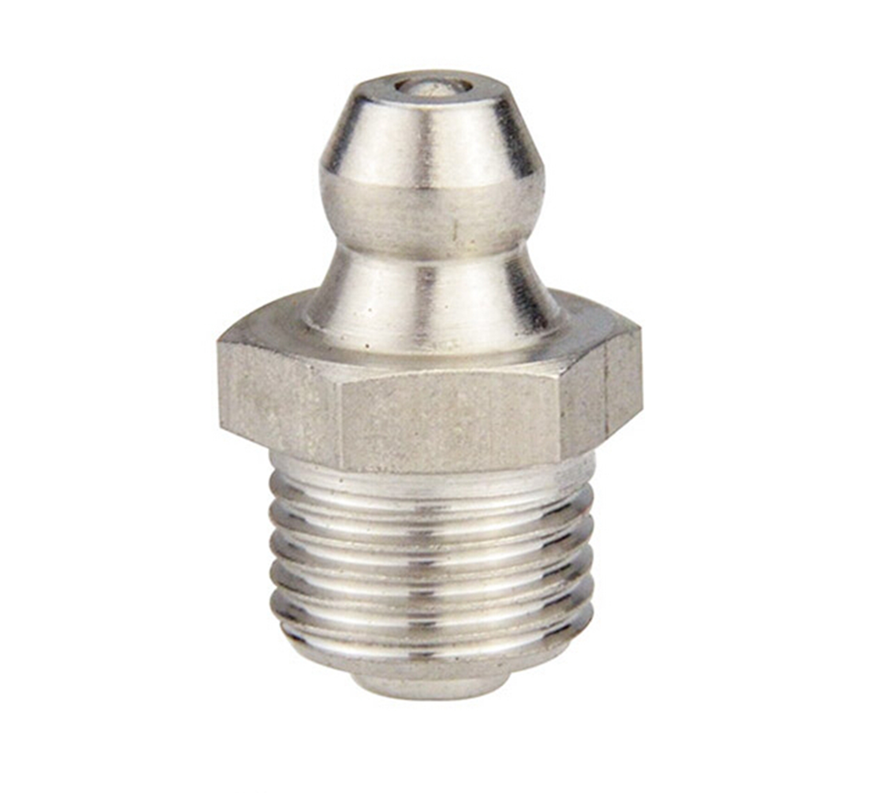 <p>High-pressure grease fitting with ball check valve that allows grease gun to snap on securely, enabling controlled lubrication of mechanical components without backflow.</p>