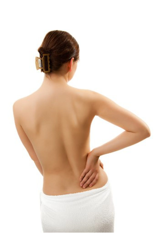 <p>Which way is this person's back leaning?</p>