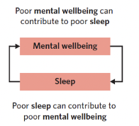 <p><span style="font-family: Aptos, sans-serif;">Research suggests that there is a link between poor sleep and mental illness.&nbsp;</span>Good sleep will therefore reduce the likelihood of mental health problems and promote mental wellbeing.&nbsp;</p><p><span style="font-family: Aptos, sans-serif;">Sleep and Mental wellbeing= <strong><u>bidirectional </u></strong></span>relationship.&nbsp;</p>