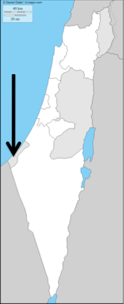 <p>la bande de Gaza (partie revendiquée comme appartenant à la Palestine)</p>