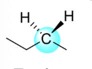 <p>carbon bonded to two other carbon atoms</p>