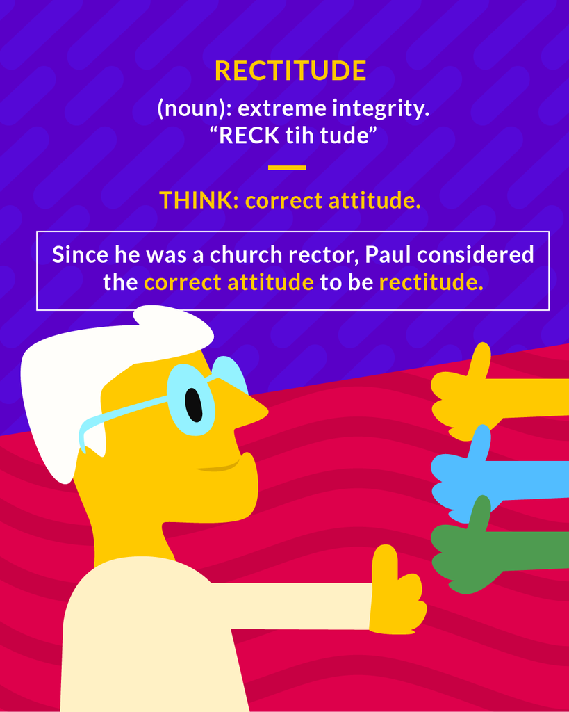 <p>(n.) uprightness, righteousness; correctness</p><p>(noun) righteousness</p>