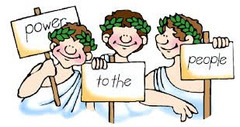 <p>a pure form of democracy, in which all adult male citizens could vote directly on matters affecting the community.</p>