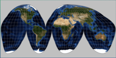 <p>MT - Interrupted<br><br>V - Shows size and shape of Earth’s landmasses<br><br>L - Distance and Distortion near the edges of the map, and direction, disrupts the oceans</p>