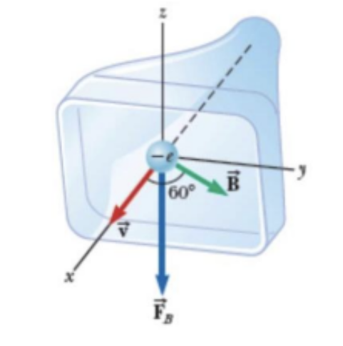 <p><span style="background-color: transparent;">An electron in a television picture tube moves toward the front of the tube with a&nbsp;speed of 8.0 x 10<sup>6 </sup>m/s along the X-axis. The neck of the tube is surrounded by a coil of&nbsp; wire that creates a magnetic field of magnitude 0.025 T directed at an angle of 60&nbsp; degrees to the X-axis and lying in the XY plane.&nbsp;Calculate the magnetic force on and the acceleration of the electron.&nbsp;<strong>Given: </strong>the absolute value of an electron’s charge is 1.60x10<sup>-19 </sup>C and its mass is&nbsp; 9.1x10<sup>-31 </sup>kg.</span></p>