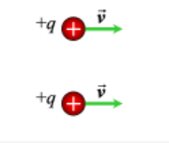 <p>Two charges move side by side in the same directio. What is the</p><p>direction of the force upper exerts on lower?</p>