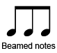 <p>For ease of reading, beams can join eighth and sixteen notes together. </p>