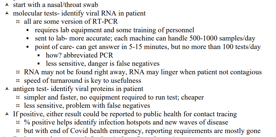 <p>Detect current infection</p><p></p>