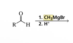 <p>Reaction of an aldehyde with a Grignard reagent forms a…</p>