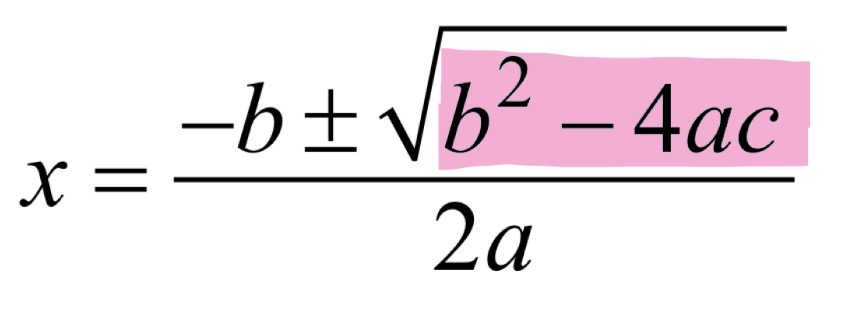 <p>Used when trying to find the roots of a quadratic formula if factorising doesn’t work (x + A)(x + B)</p><p>e.g. y = 2x² + 5x + 15</p>
