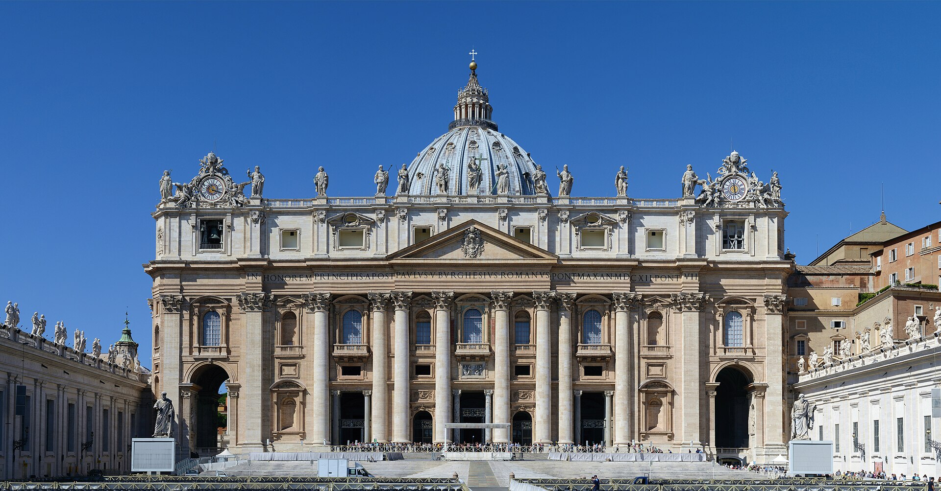 <ul><li><p>Its foundation stone was laid down by Pope Julius II, who entrusted the namesake architect to construct it </p></li><li><p>Work which was financed by the selling of indulgences for the remission of sins </p></li></ul><p></p>