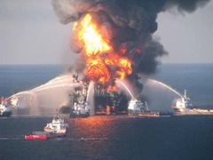 <p>A 2010 oil spill that occurred in the Gulf of Mexico as a result of the explosion and sinking of an oil rig.</p>