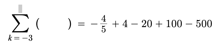 <p>Complete the statement to make the equation correct. (You do not need to find the sum)</p>